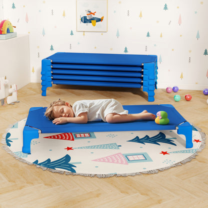 Portable 6 Pack Stackable Daycare Cots Sleeping Bed for Kids 53 Inch