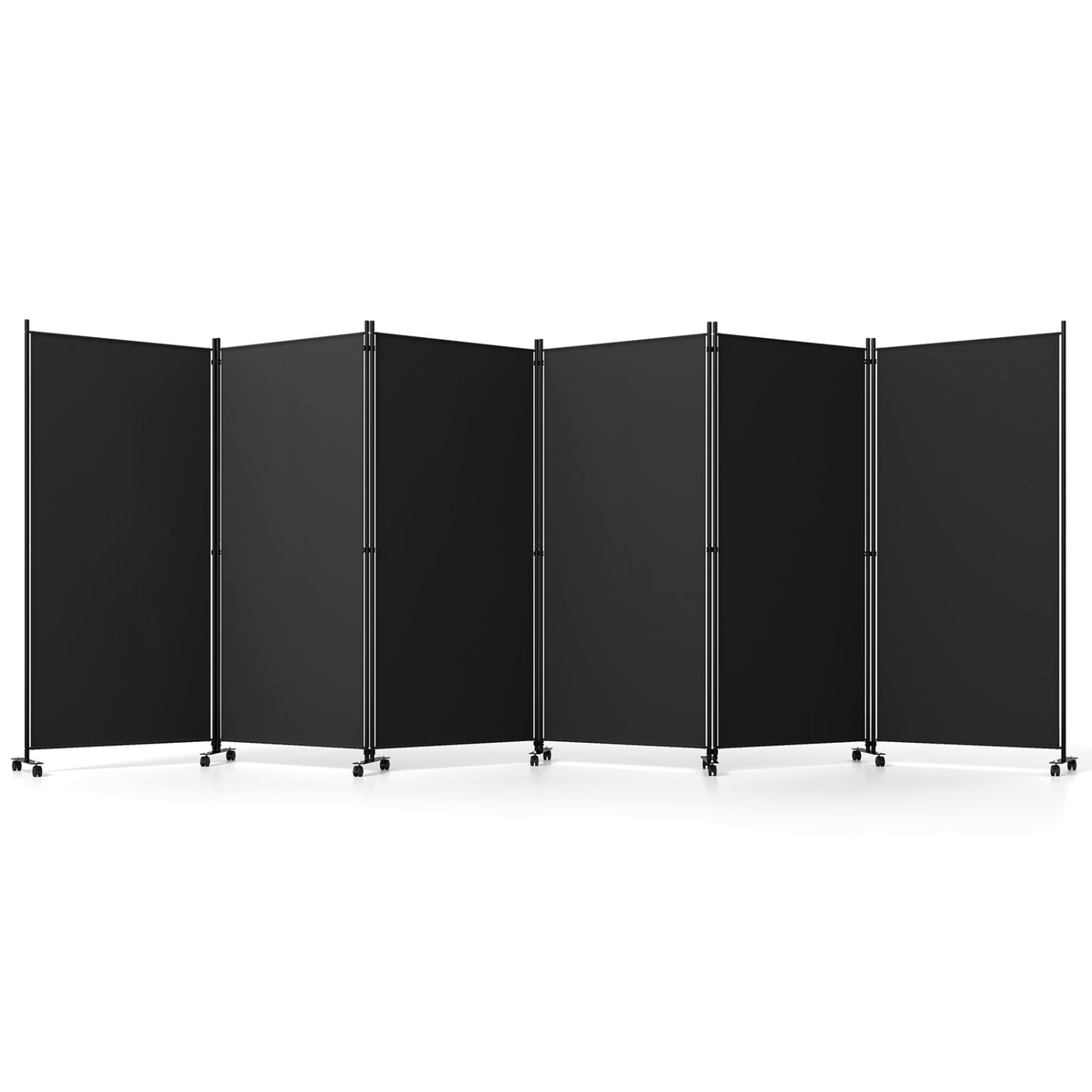 6-Panel Folding Room Divider with Wheels