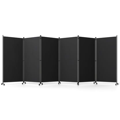 6-Panel Folding Room Divider with Wheels
