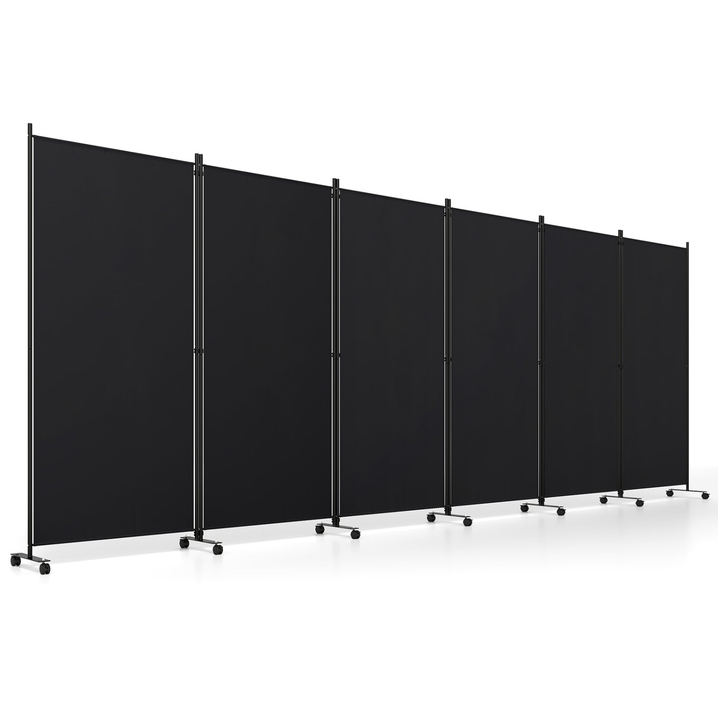 6-Panel Folding Room Divider with Wheels