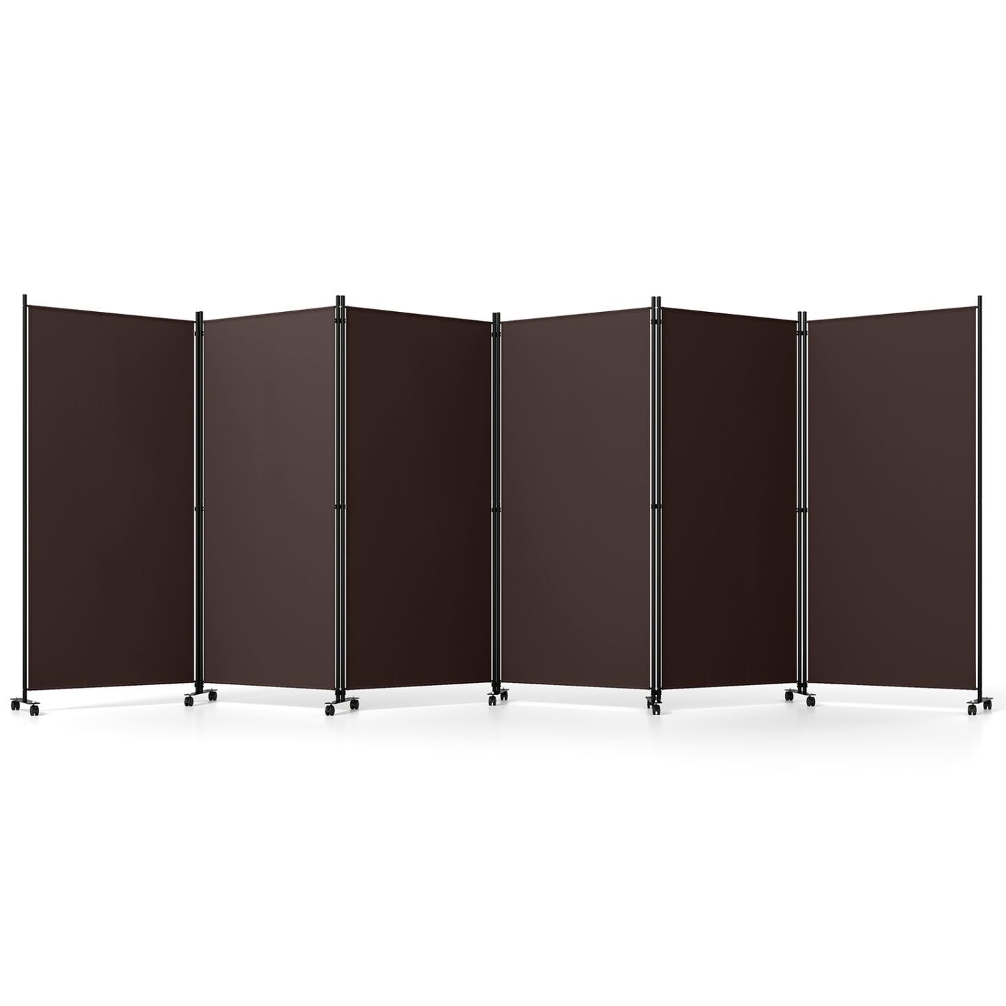 6-Panel Folding Room Divider with Wheels