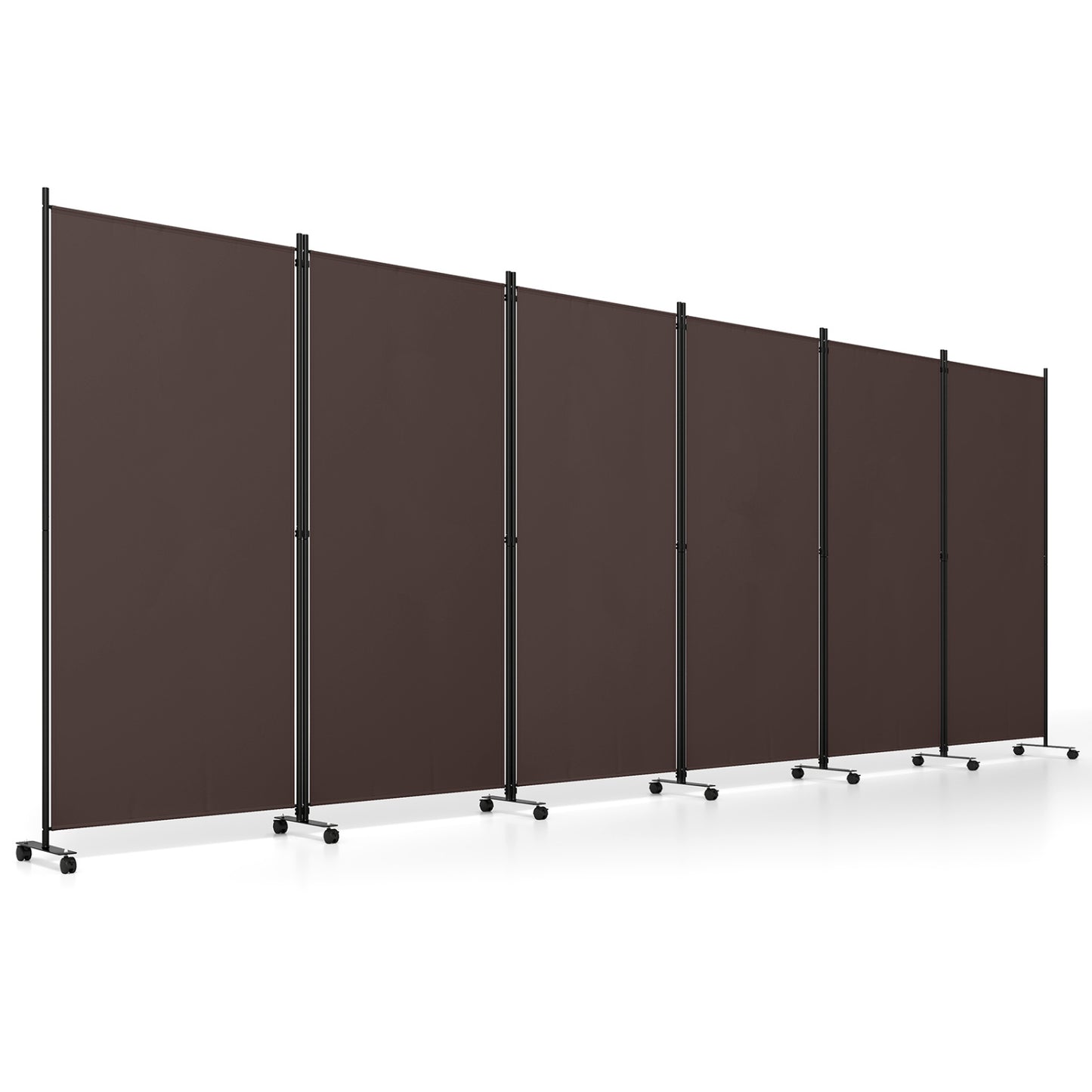 6-Panel Folding Room Divider with Wheels