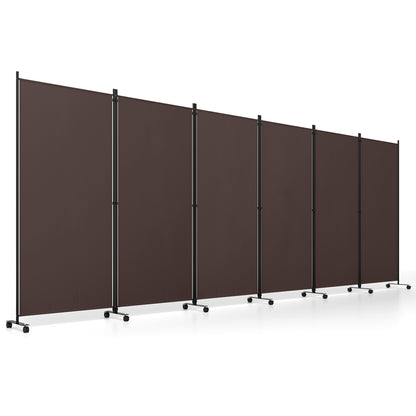 6-Panel Folding Room Divider with Wheels