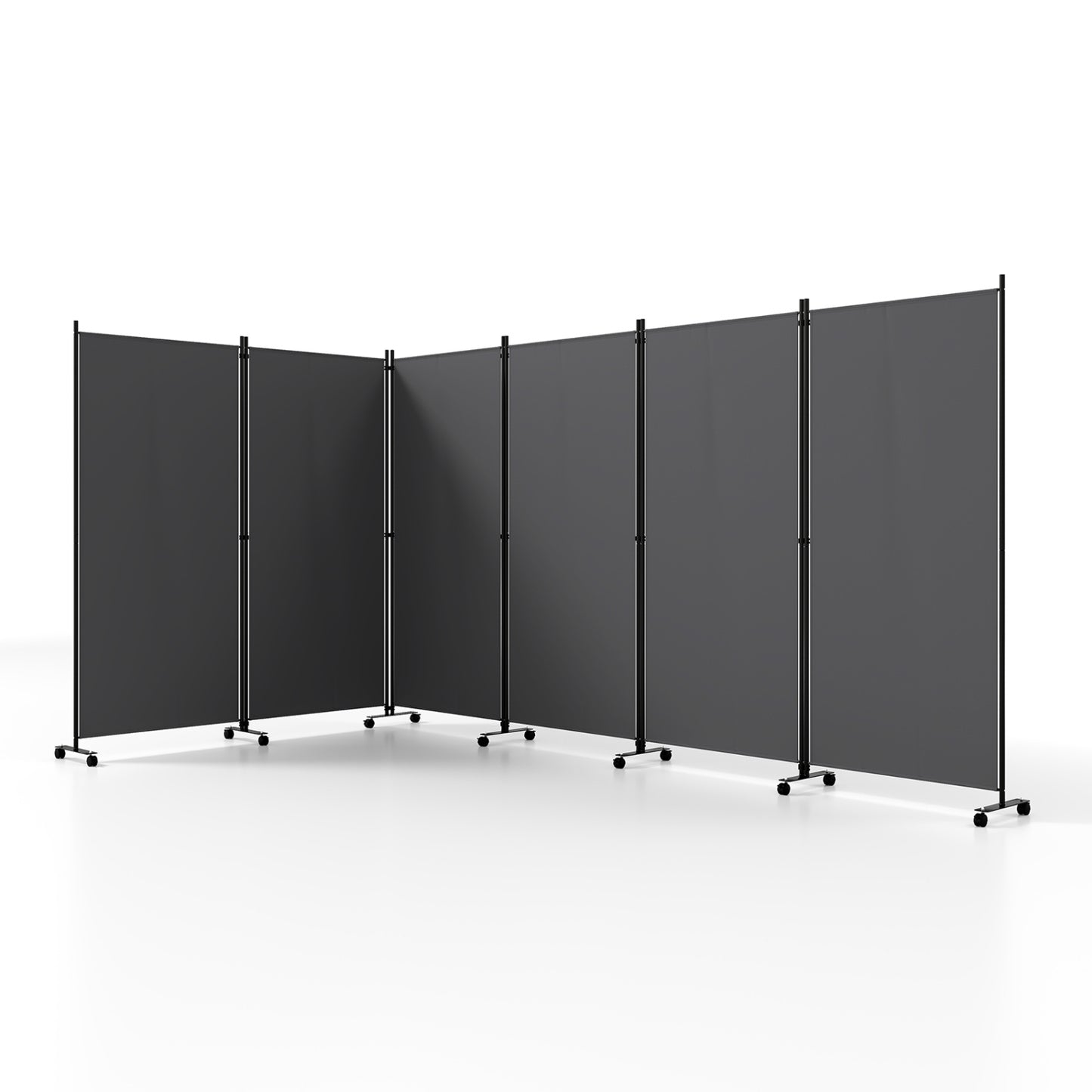 6-Panel Folding Room Divider with Wheels