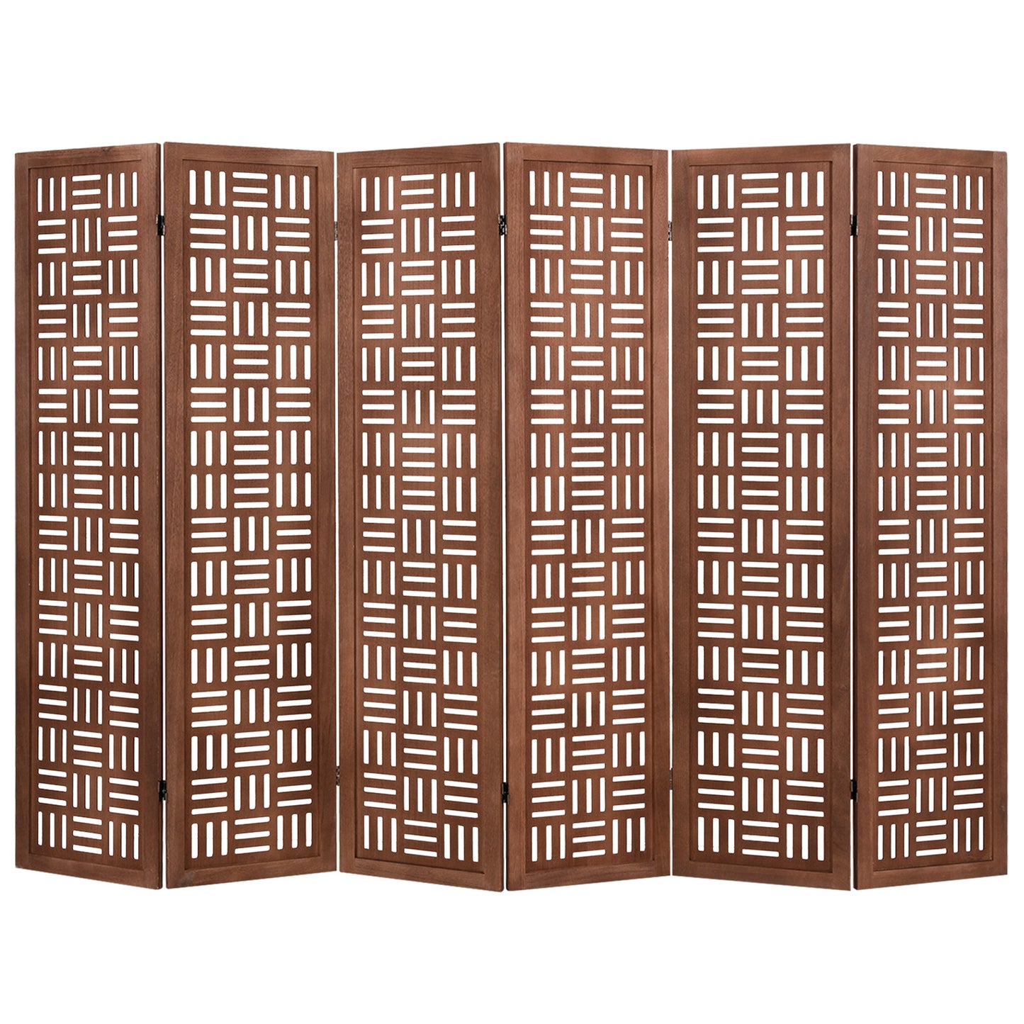 6-Panel Solid Wood Room Divider Folding Partition Stand