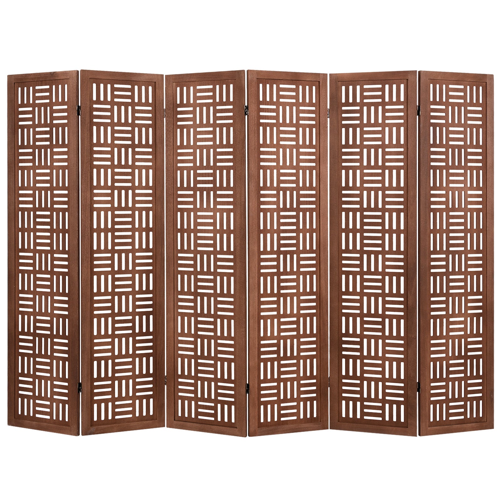 6-Panel Solid Wood Room Divider Folding Partition Stand