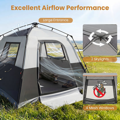 6-Person Instant Cabin Tent with Blackout Rainfly