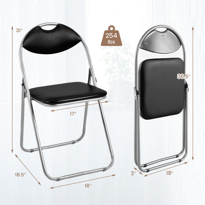 2/4/6 Pieces Portable Folding Dining Chairs Set with Carrying Handles