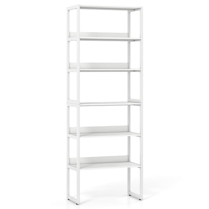 6-Tier Bookshelf with Metal Frame and Anti-Tipping Kits