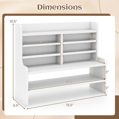 6-Tier Compact Storage Rack with Removable Shelves - White