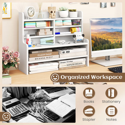 6-Tier Compact Storage Rack with Removable Shelves - White