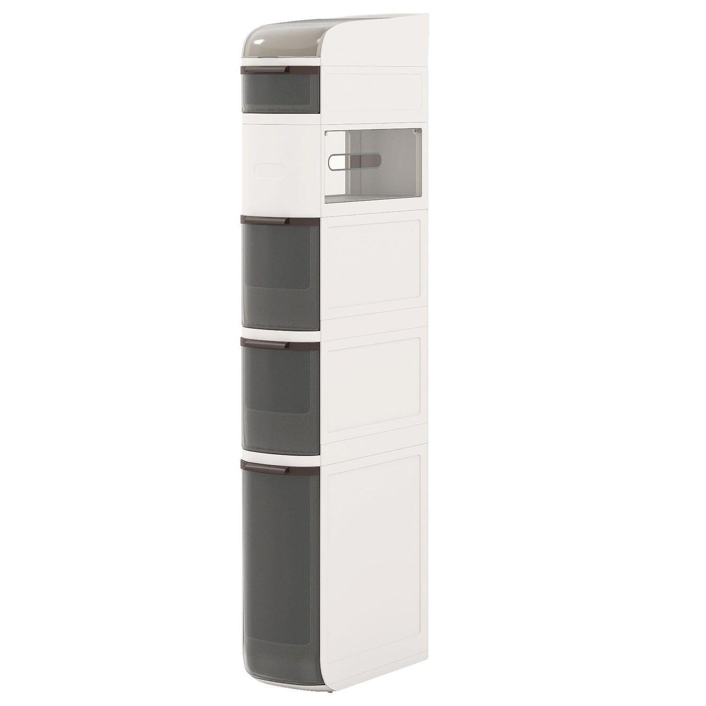 6-Tier Narrow Bathroom Storage Cabinet with Drawers and Tissue Box