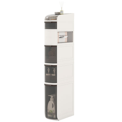 6-Tier Narrow Bathroom Storage Cabinet with Drawers and Tissue Box