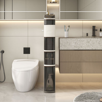 6-Tier Narrow Bathroom Storage Cabinet with Drawers and Tissue Box