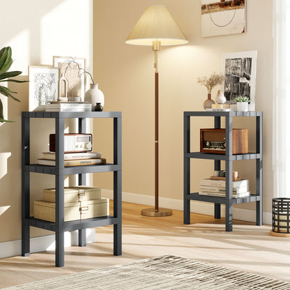 6-Tier Plastic Modular Storage Shelves for Living Room and Kitchen-Gray