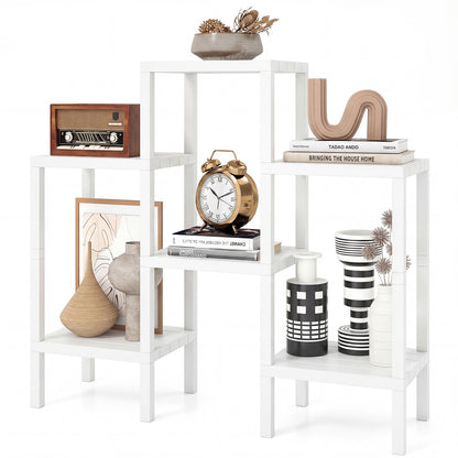 6-Tier Plastic Modular Storage Shelves for Living Room and Kitchen-White