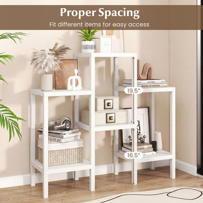 6-Tier Plastic Modular Storage Shelves for Living Room and Kitchen-White