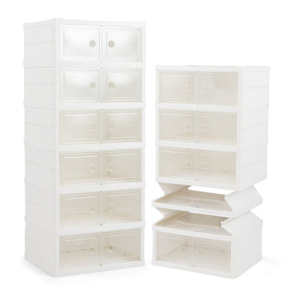 6-Tier Shoe Organizer with Clear Doors for 12 Pairs