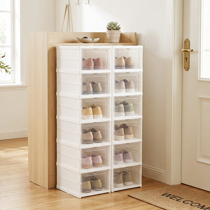 6-Tier Shoe Organizer with Clear Doors - Set of 2