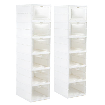 6-Tier Shoe Organizer with Clear Doors - Set of 2