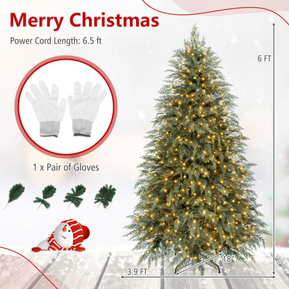 5 FT Artificial Christmas Tree with 406 Full Branch Tips and 245 Warm White LED Lights