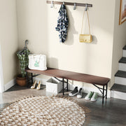 6 ft Plastic Folding Bench with 1320 LBS Capacity and Handle-Brown