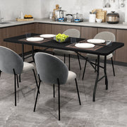 6 ft Portable Folding Table 350 LBS Fold-in-Half Table with HDPE Tabletop-Black