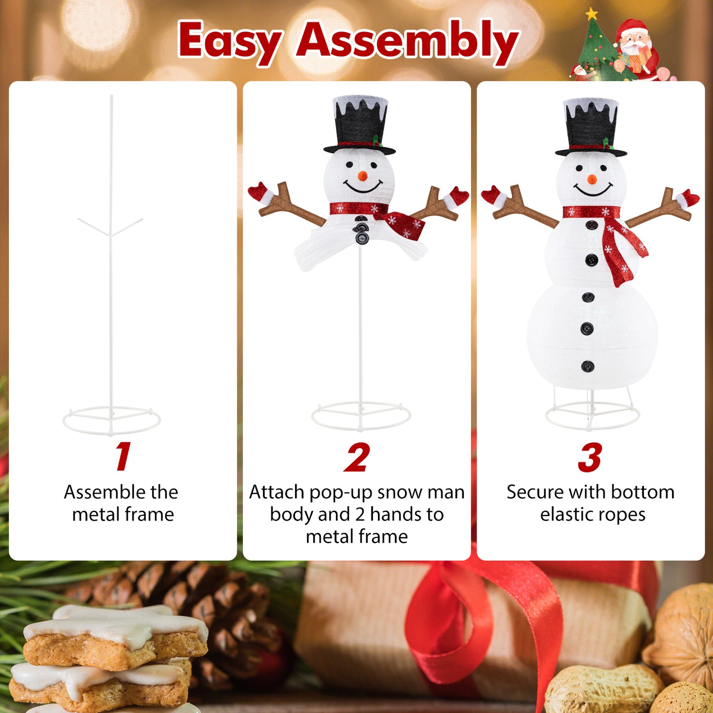Pre-Lit Pop-up Christmas Decoration with 180 Cold White LED Lights
