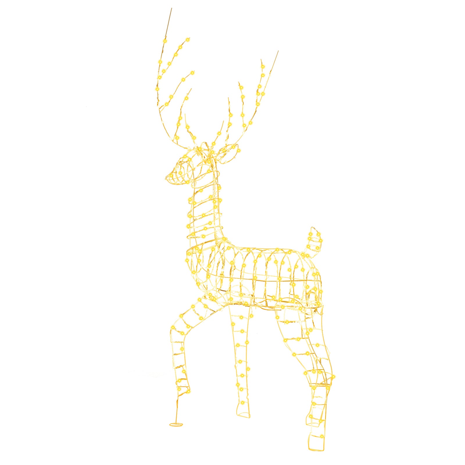 6 FT Pre-Lit Christmas Reindeer with 300 Warm White LED Lights and Zip Ties