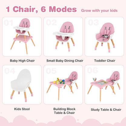 6-in-1 Convertible High Chair for Babies 6-36 Months