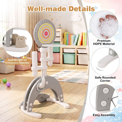 6-in-1 Toddler Basketball Hoop with 8 Adjustable Height for Indoor Outdoor 3+ Years