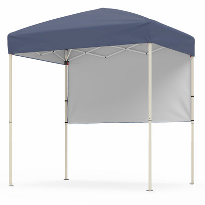 6 x 4 FT Pop-Up Canopy Tent with 1 Half Sidewall Easy Setup Folding Outdoor Sun Shelter