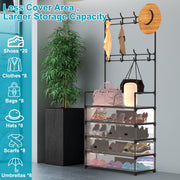 5-Tier Dustproof Coat Rack Shoe Rack