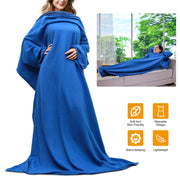 Wearable Fleece Blanket with Sleeves Cozy Warm Microplush Sofa Blanket Extra Soft Lightweight