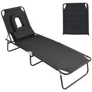 Folding Tanning Lounge Chair with Face Hole