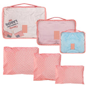 9Pcs Nude Pink Clothes Storage Bags Travel Luggage Organizer