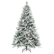 4.5/6/7 Feet Artificial Xmas Tree with Pine Needles and LED Lights-4.5 ft - 6 Ft