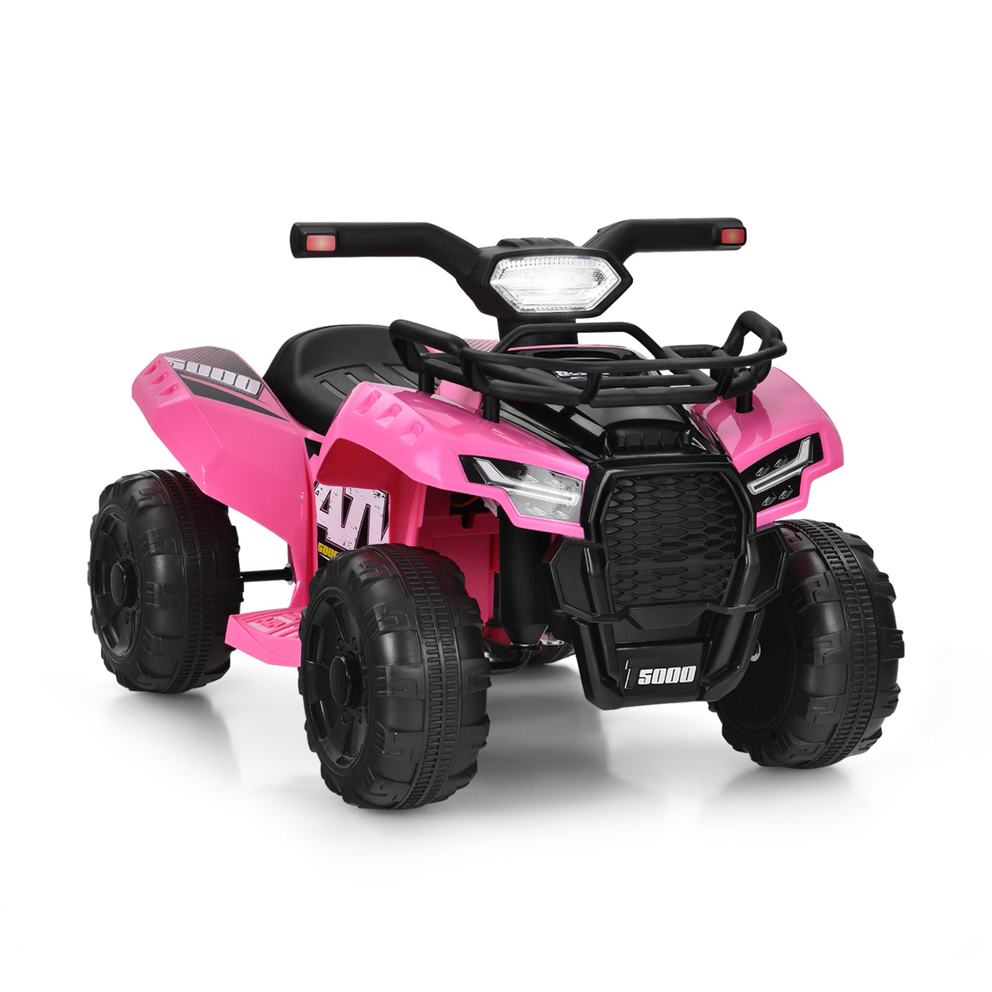 6V Kids ATV Quad Electric Ride On Car with LED Light and MP3-Pink - Pink