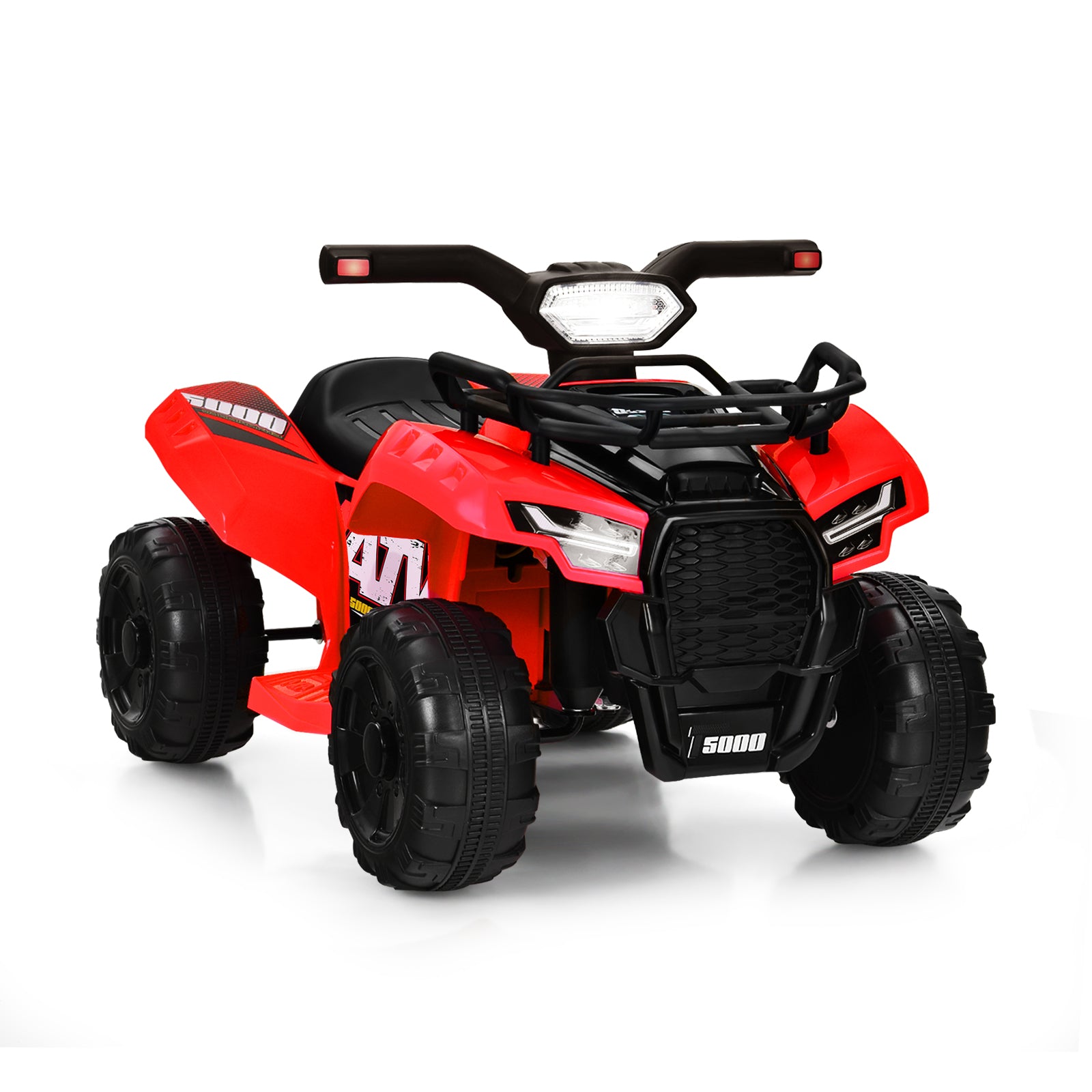 6V Kids ATV Quad Electric Ride On Car with LED Light and MP3-Pink - Red