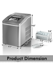 Portable Countertop Ice Maker Machine with Scoop-Silver