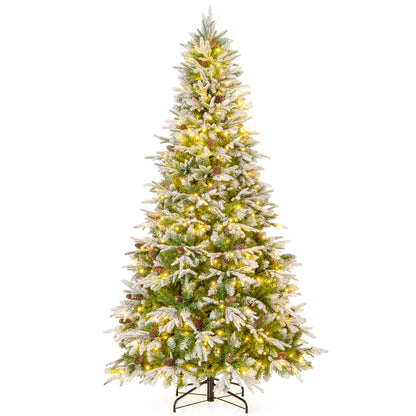 6/7.5/9 FT Pre-Lit Artificial Christmas Tree with 765/1135/1871 Tips and 280/470/690 Warm-White LED Lights-M