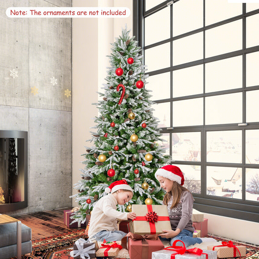 6/7.5/9 FT Pre-Lit Artificial Christmas Tree with 765/1135/1871 Tips and 280/470/690 Warm-White LED Lights-M