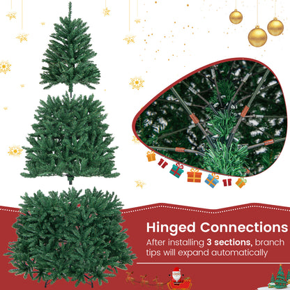 7.5 Feet Artificial Christmas Tree with Folding Metal Stand