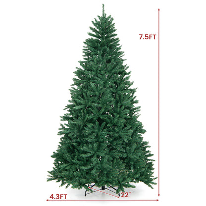 7.5 Feet Artificial Christmas Tree with Folding Metal Stand