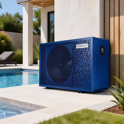 70000 BTU Swimming Pool Heat Pump with 1/2/3 Hour Timer-Blue