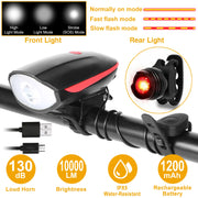 10000lm Bike Headlight USB Rechargeable LED