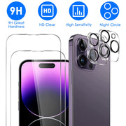 2Pcs HD Clear Screen Protectors 2Pcs Camera Len Protectors