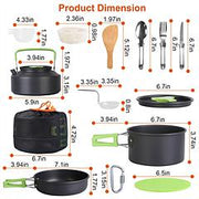 16Pcs Camping Cooking Ware Set