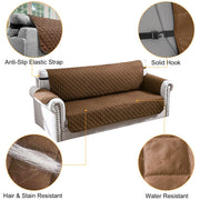 Reversible Sofa Cover Chair Loveseat Couch Slipcover Microfiber Cushion