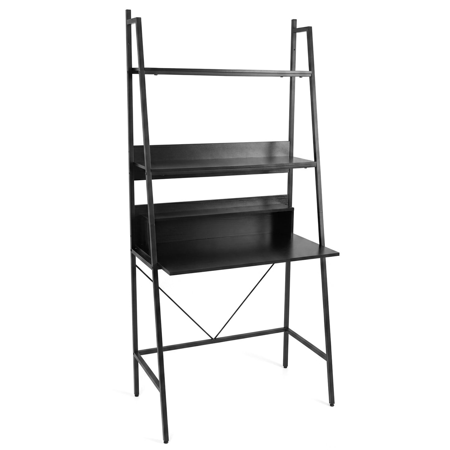 71" Freestanding Laptop Desk with Open Shelves
